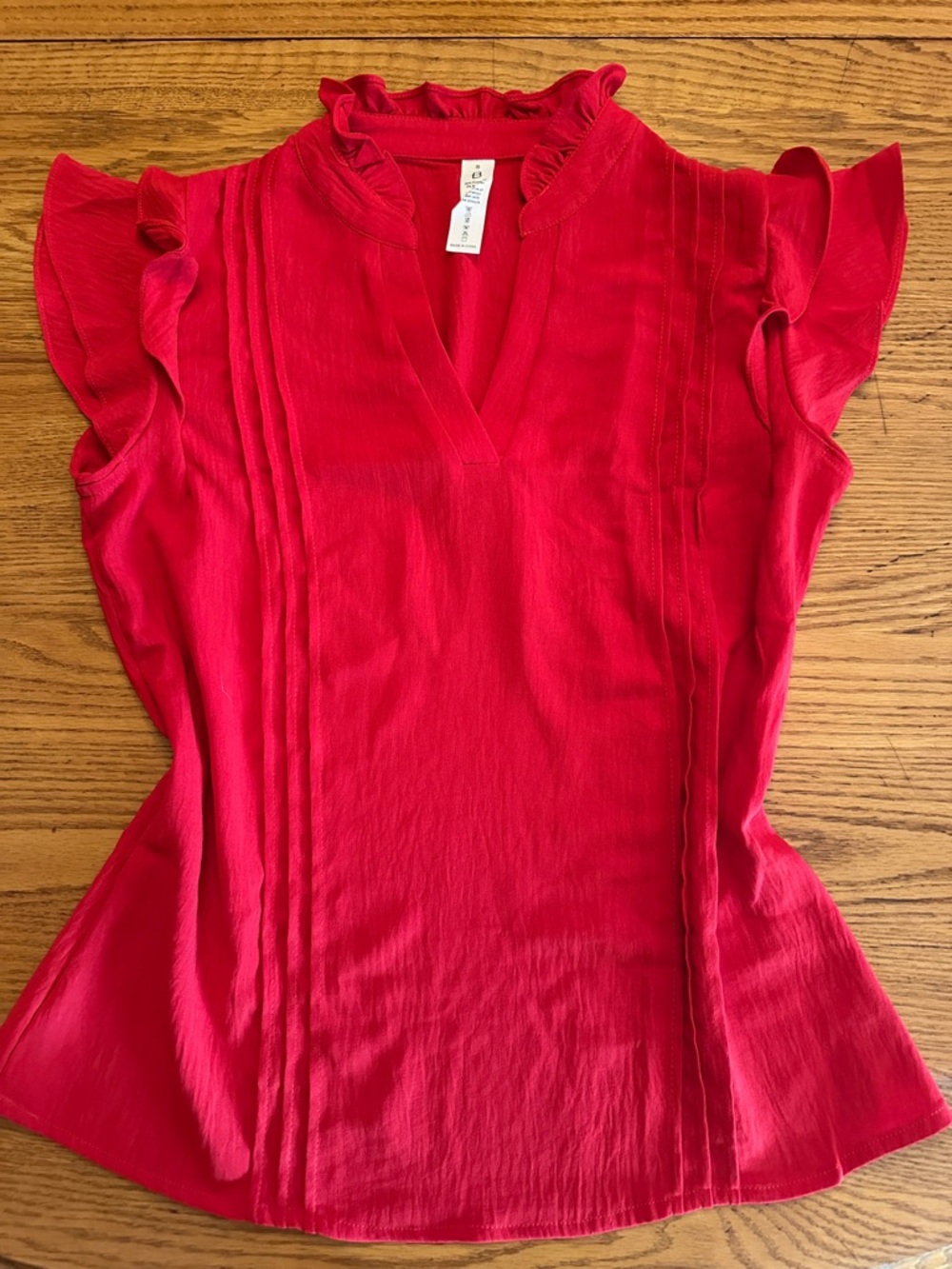 Bright Red Ruffled Sleeve Women’s Top